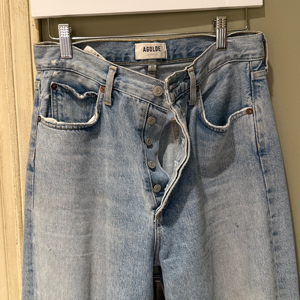 Women’s Agolde 90’s Jeans size 27 button fly cropped denim - Picture 13 of 16